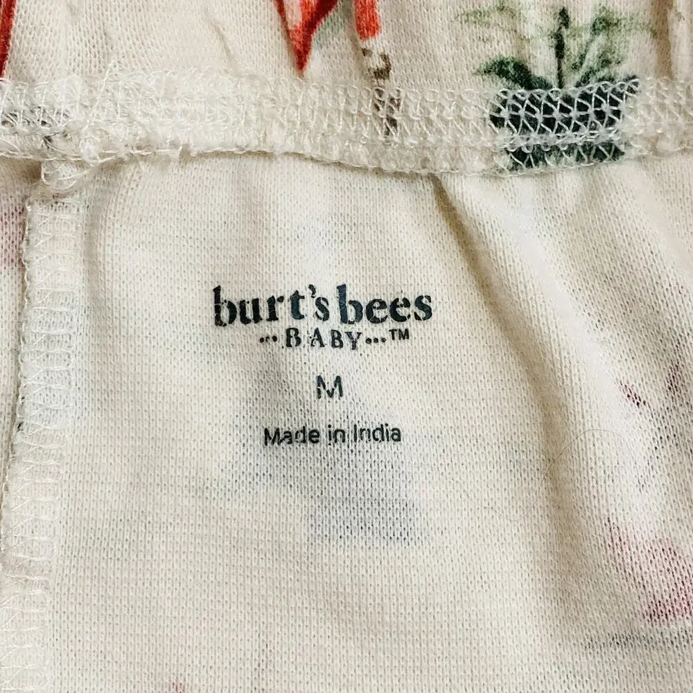 Burt's Bees Baby Adult Pajama Pants M Holiday Winter Village Organic Cotton